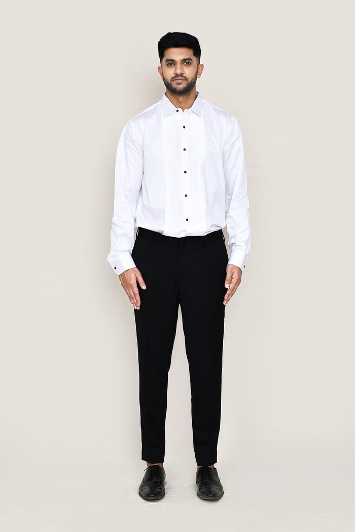 White Art Silk Three Piece Suit Set