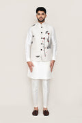 White Cotton Jacket With Design