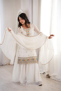 White Embroidered Silk Kurta Set