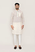 White Georgette Kurta With Thread Work