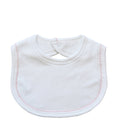 White Pima Cotton Bib With Pink Picot Trim