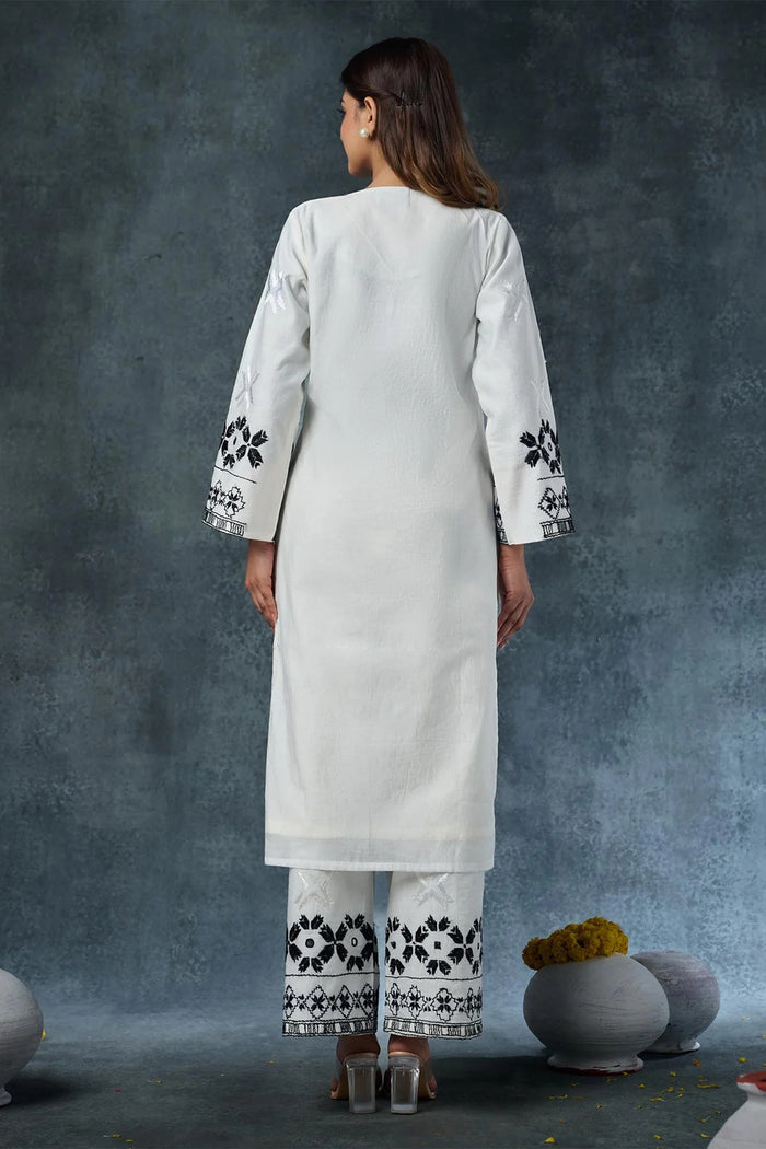 White Rayon Kurta Set