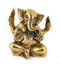 White Whale Lord Ganesha Brass Statue Religious Strength God Sculpture Idol