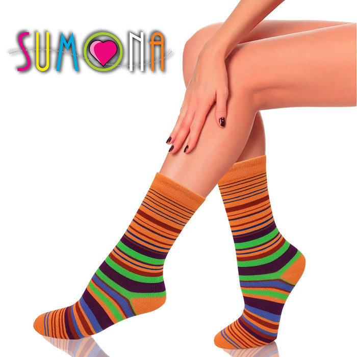 “Colorful stripe pattern women’s crew socks – assorted novelty designs”

“Women’s striped novelty socks – multi-color crew style 6 pack”