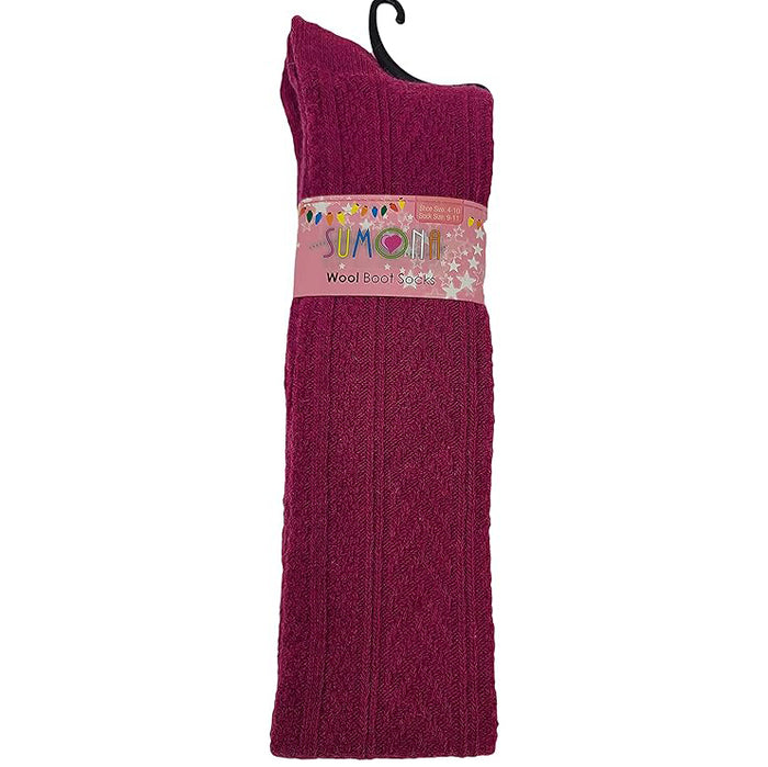 Women’s Thigh High Wool Boot Socks | Winter Cable Knit Over-the-Knee (1 Pair)