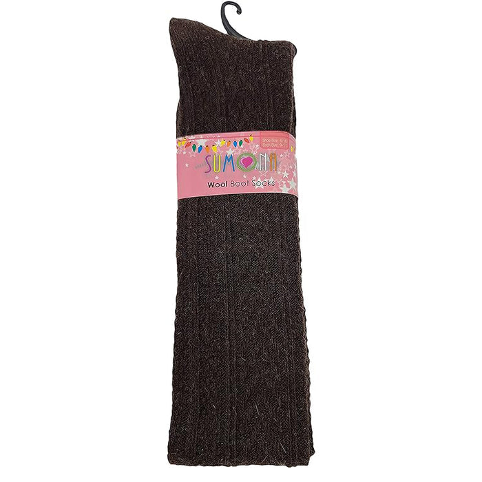 Women’s Thigh High Wool Boot Socks | Winter Cable Knit Over-the-Knee (1 Pair)