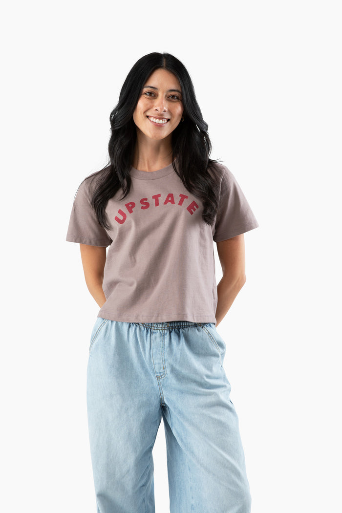 Women's Upstate Arch Heavyweight Boxy T - Shiitake / Maroon