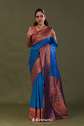 Yale Blue Paithani Saree With Butti'S