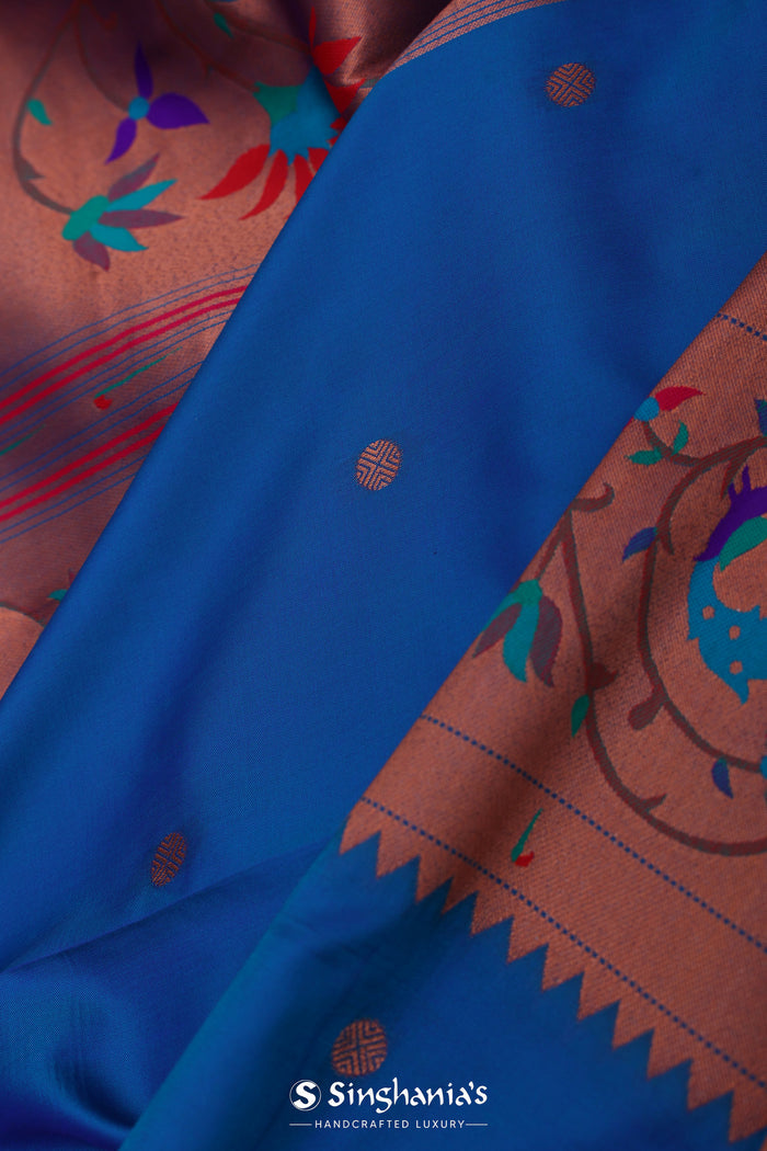 Yale Blue Paithani Saree With Butti'S