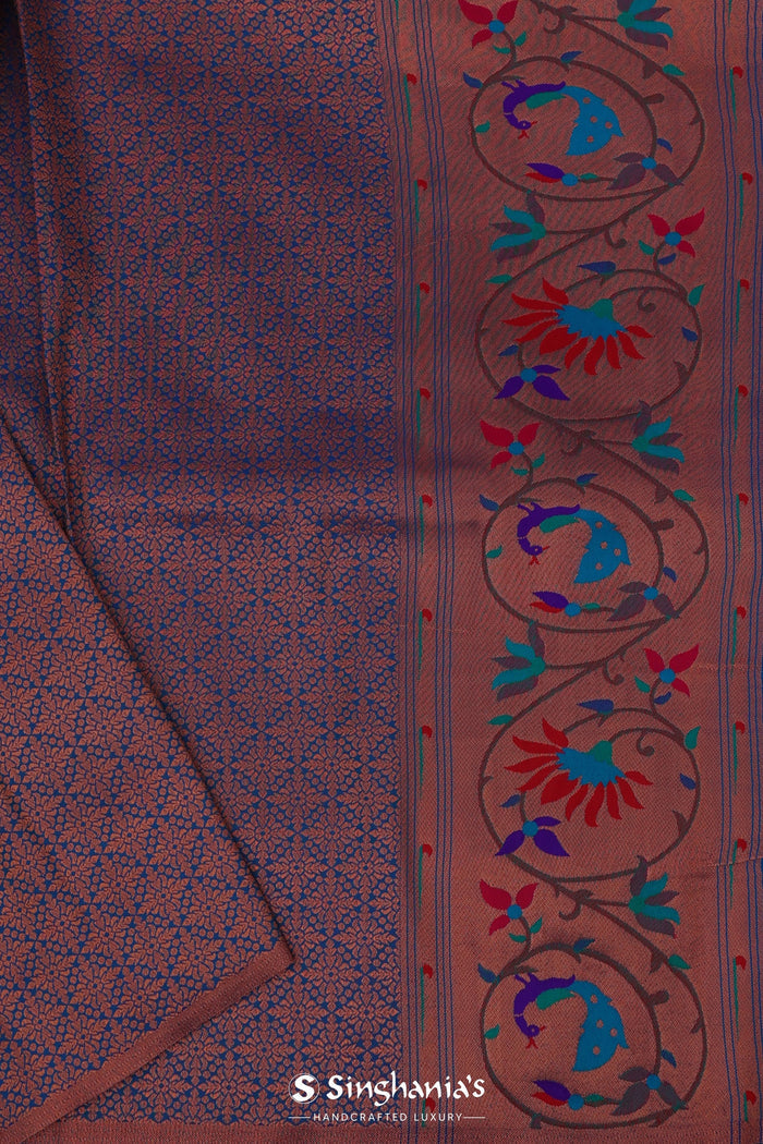 Yale Blue Paithani Saree With Butti'S