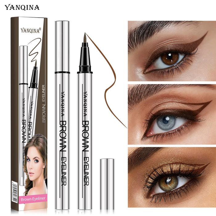 YANQINA Ultra-Fine Liquid Eyeliner product and finished eye makeup look
