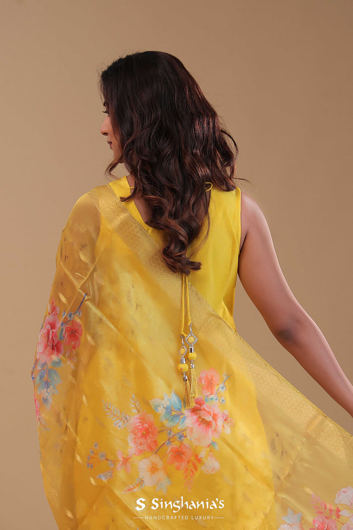 <img> Yellow Chanderi Kurta Set