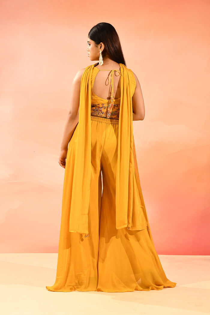Yellow Embroidery Choli Set
