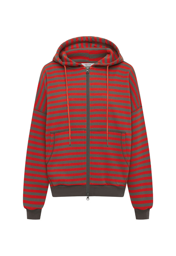 Zip Hoodie Pomodoro Stripe